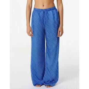 French Dressing XL Blue White Striped Palazzo Lounge Pants NWOT Cozy Sleep